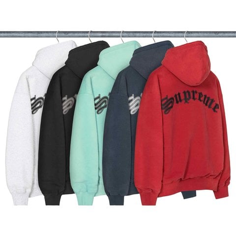 Supreme Shearling Lined Zip Up Hooded Sweatshirt