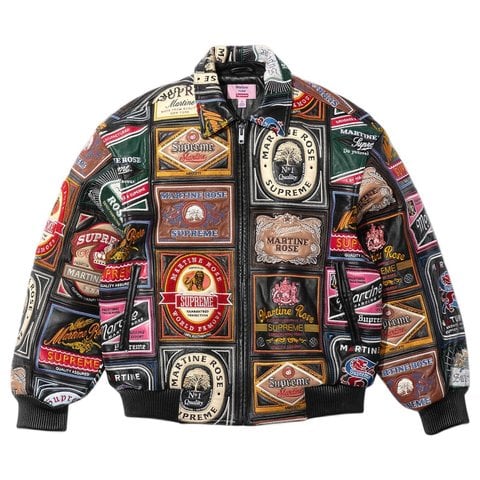 Supreme Supreme/Martine Rose Patchwork Labels Leather Jacket
