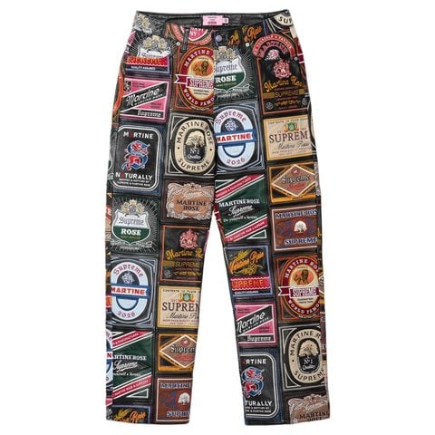 Supreme Supreme/Martine Rose Patchwork Labels Leather 5-Pocket Jean